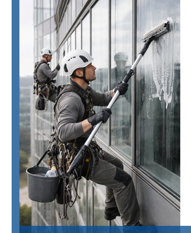 Высотная мойка сплошного остекления с выездом в Дубне