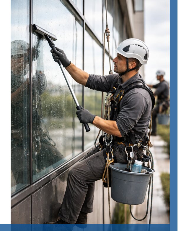 Мойка стеклянных фасадов в Дубне от 204 р. | ВЫСОТНИК-Дбн