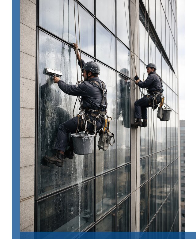Профессиональная мойка стеклянных фасадов зданий в Дубне