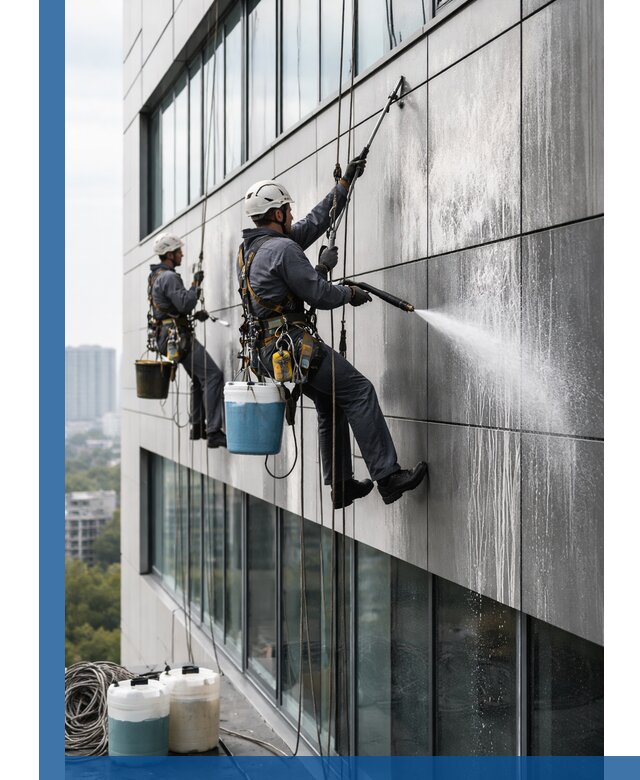 Профессиональная мойка вентилируемых фасадов в Дубне