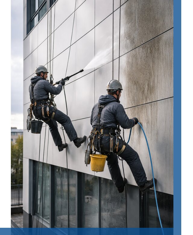 Мойка фасада из композита в Дубне по цене от 306 р. | ВЫСОТНИК-Дбн