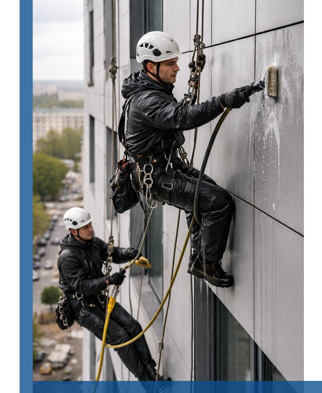 Профессиональная мойка фасада из композита в Дубне