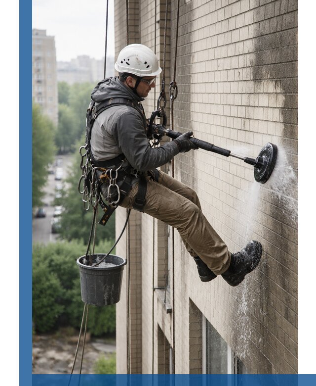 Очистка фасада от копоти в Дубне профессионально и безопасно