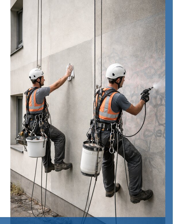 Антиграффити покрытие фасада в Дубне от 613 р. | ВЫСОТНИК-Дбн