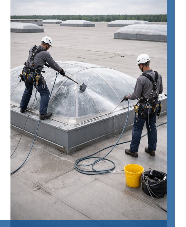 Мойка зенитных фонарей в Дубне, заказать от 4594 р. | ВЫСОТНИК-Дбн