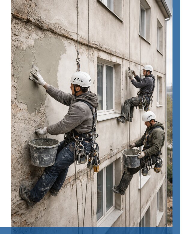 Ремонт штукатурного фасада в Дубне от 766 р. под ключ | ВЫСОТНИК-Дбн