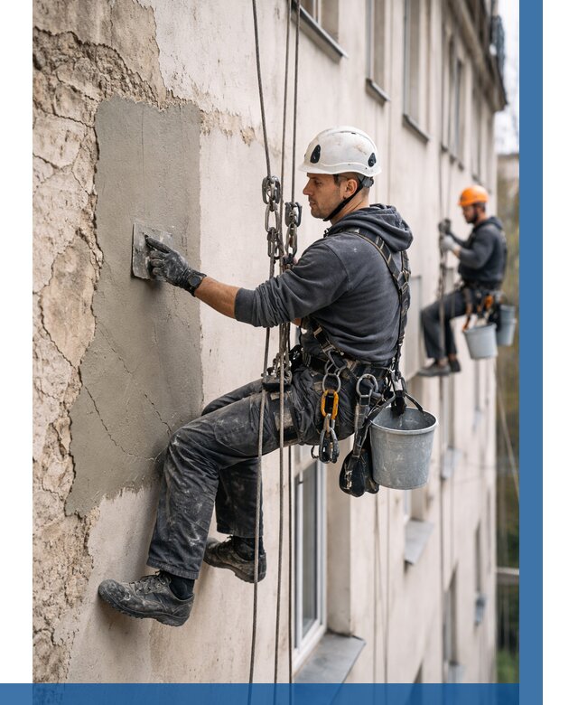 Восстановление штукатурки фасада в Дубне от 1225 р. | ВЫСОТНИК-Дбн