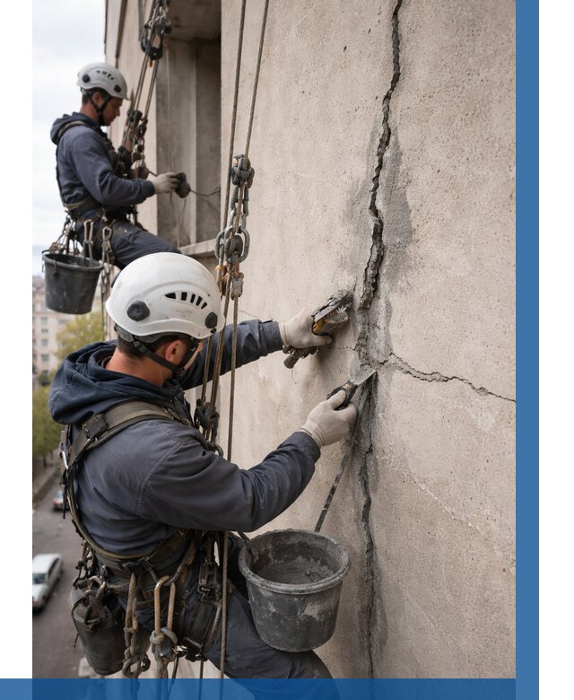 Заделка трещин на фасаде в Дубне от 919 р. | ВЫСОТНИК-Дбн