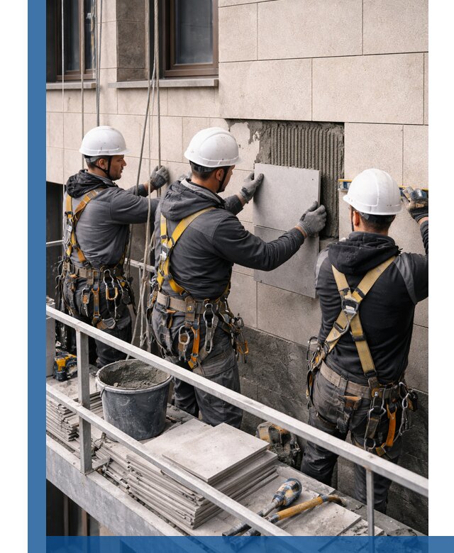 Ремонт облицовки фасада плиткой в Дубне с гарантией