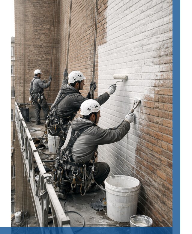 Покраска кирпичного фасада в Дубне от 357 р. | ВЫСОТНИК-Дбн