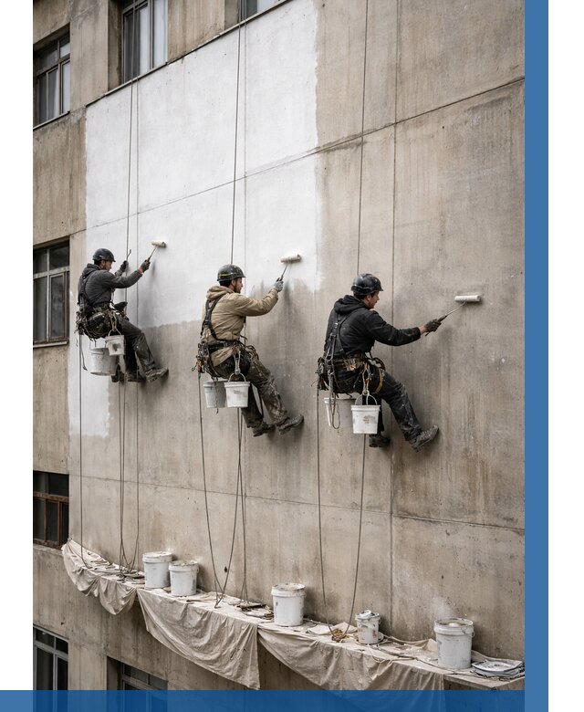 Покраска бетонного фасада в Дубне от 357 р за м2 | ВЫСОТНИК-Дбн