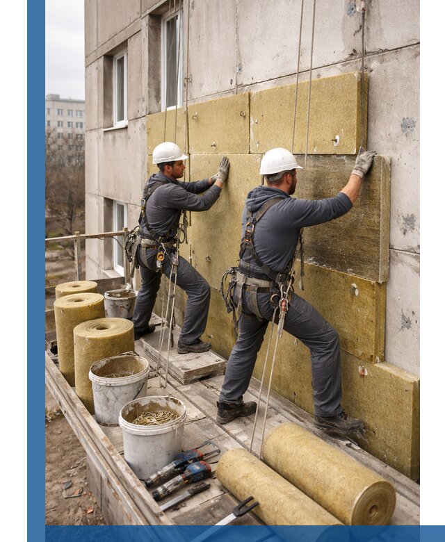 Утепление фасада минватой в Дубне под ключ с гарантией