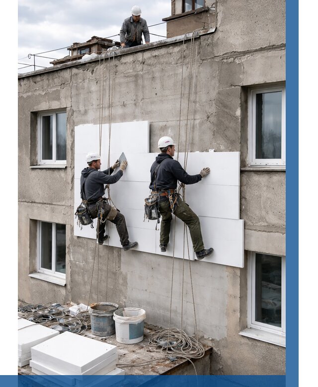 Утепление фасада пенополистиролом в Дубне от 1838 р. | ВЫСОТНИК-Дбн