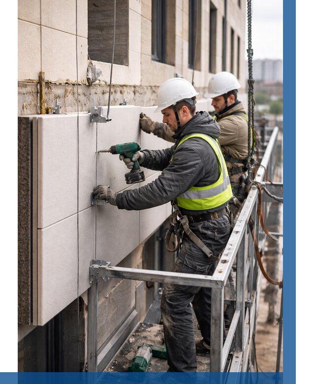 Монтаж фасадных термопанелей в Дубне от 1531 р. | ВЫСОТНИК-Дбн