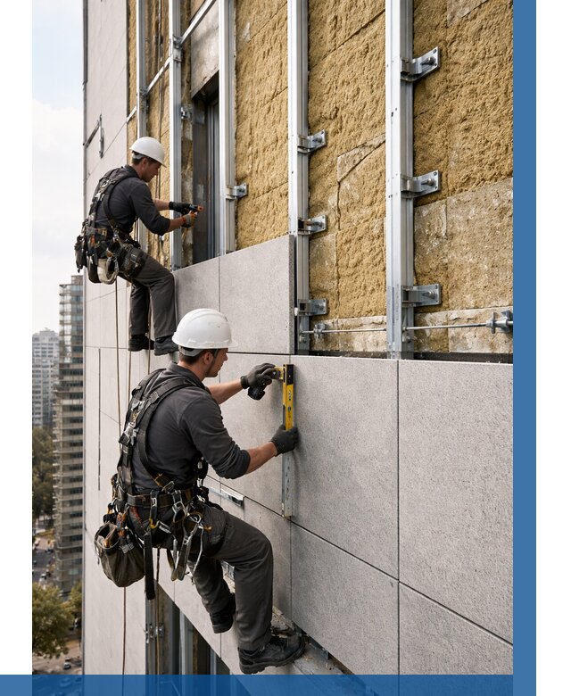 Монтаж вентилируемого фасада в Дубне от 3573 р. | ВЫСОТНИК-Дбн