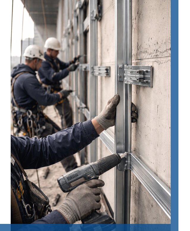 Монтаж подсистемы вентфасада в Дубне от 868 р. | ВЫСОТНИК-Дбн