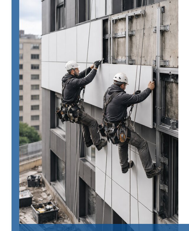 Монтаж композитных панелей фасада в Дубне под ключ