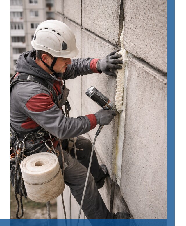 Утепление межпанельных швов в Дубне от 715 р. | ВЫСОТНИК-Дбн