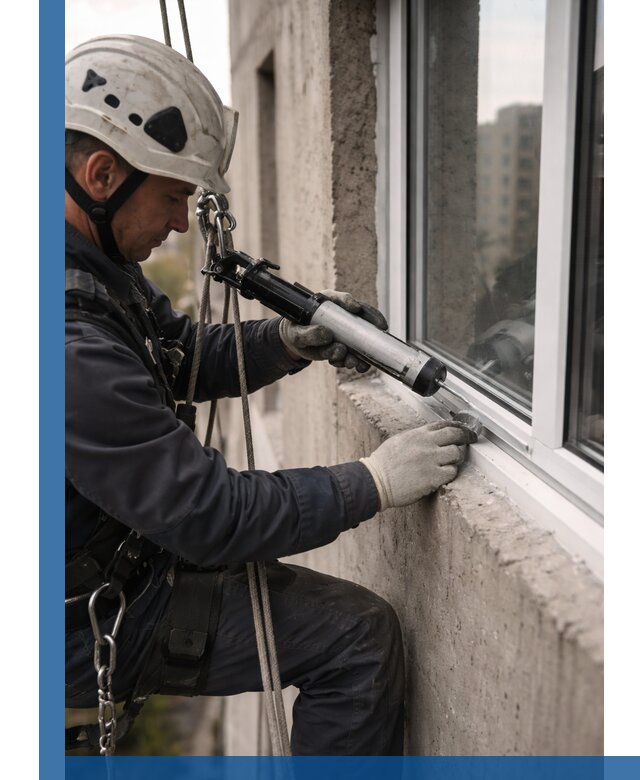 Герметизация оконных швов снаружи в Дубне профессионально