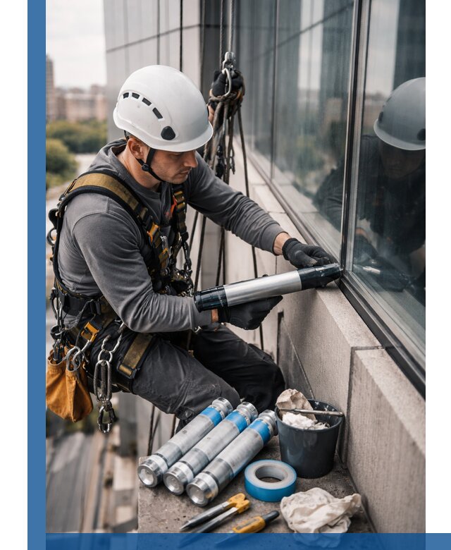 Герметизация стыков витража в Дубне для герметичных фасадов