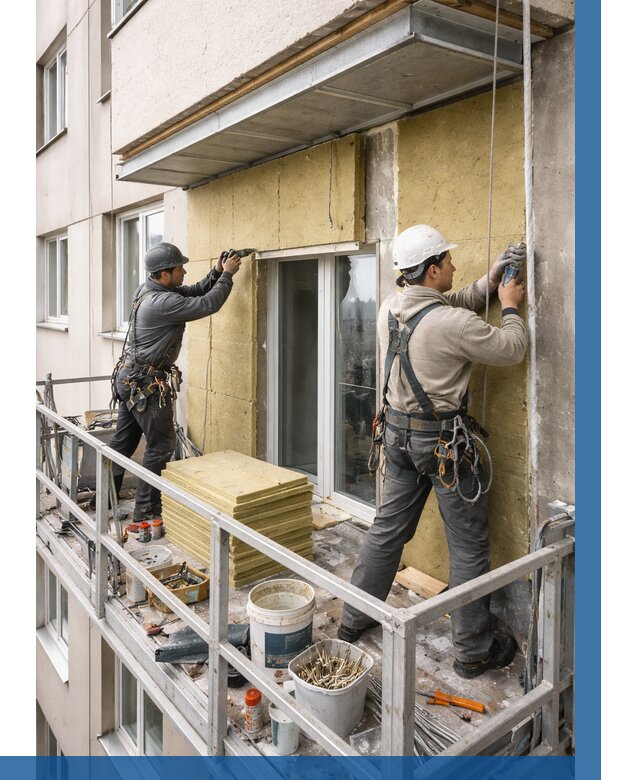 Утепление балкона снаружи в Дубне от 1633 р. под ключ ВЫСОТНИК-Дбн