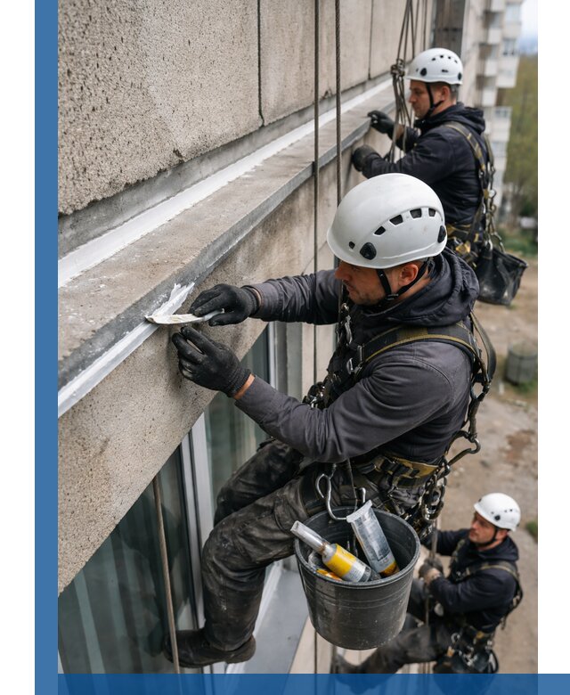 Герметизация примыкания балкона в Дубне под ключ с гарантией