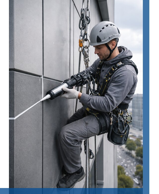 Герметизация стыков фасадных панелей в Дубне от 6636 р.| ВЫСОТНИК-Дбн