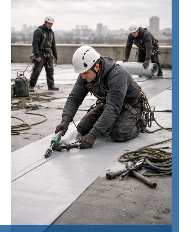 Ремонт мембранной кровли в Дубне от 1838 р./м2 | ВЫСОТНИК-Дбн