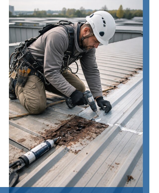 Ремонт профнастила на кровле в Дубне от 715 р. | ВЫСОТНИК-Дбн