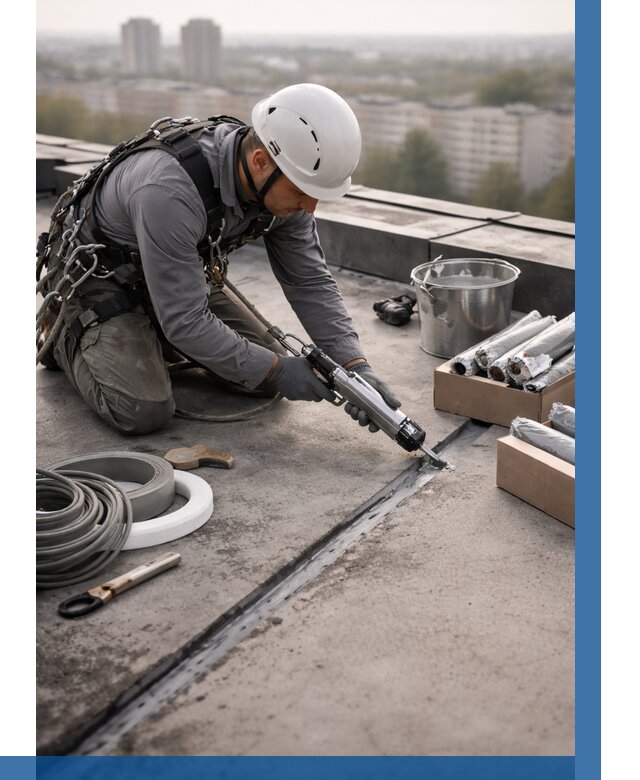 Герметизация швов кровли в Дубне от 459 р./м2 | ВЫСОТНИК-Дбн