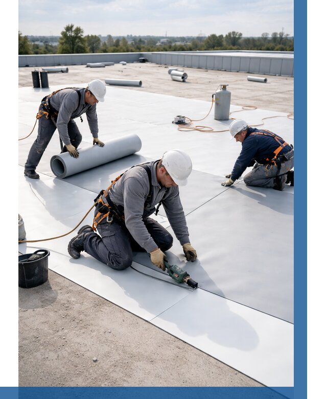 Монтаж мембранной кровли под ключ в Дубне от 1225 р. | ВЫСОТНИК-Дбн