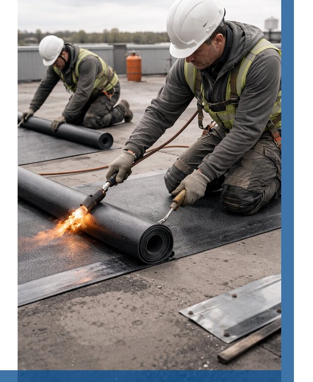 Монтаж наплавляемой кровли в Дубне от 868 р. — ВЫСОТНИК-Дбн