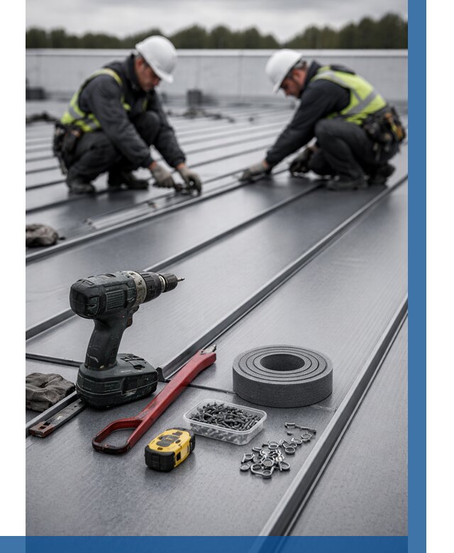 Монтаж фальцевой кровли в Дубне от 1838 р. | ВЫСОТНИК-Дбн