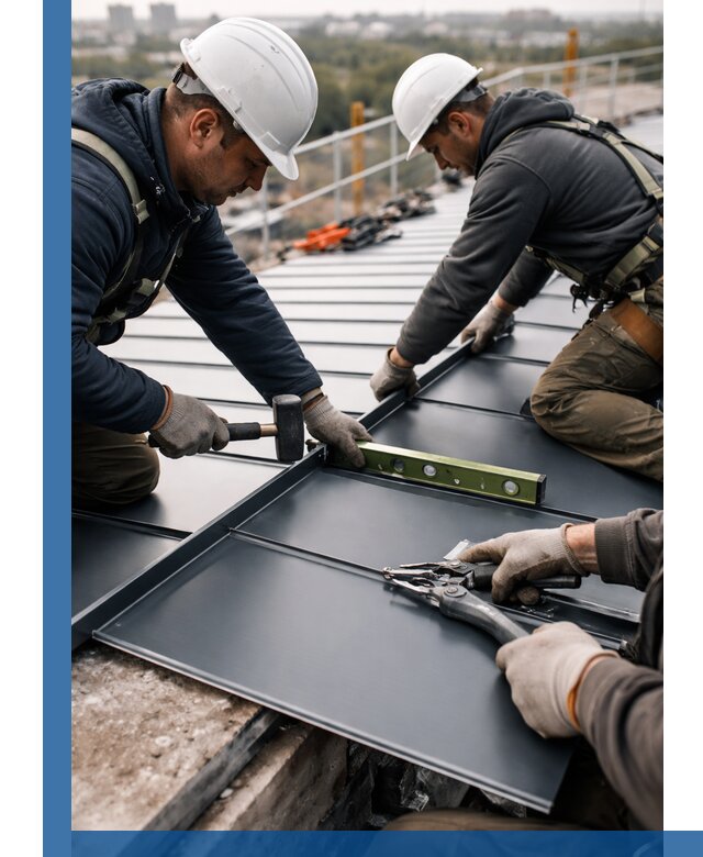 Монтаж фальцевой кровли в Дубне для промышленных зданий