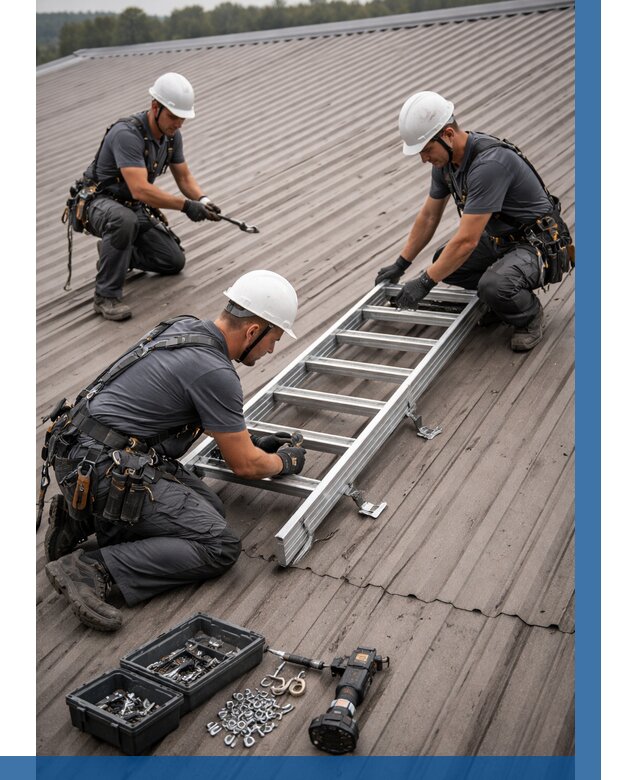 Монтаж кровельной лестницы в Дубне от 4594 р. | ВЫСОТНИК-Дбн