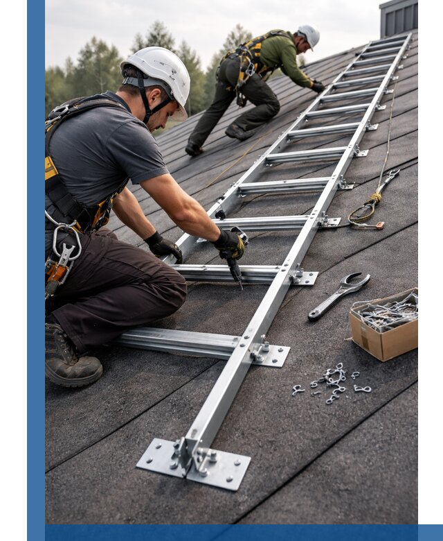 Профессиональный монтаж кровельной лестницы в Дубне под ключ