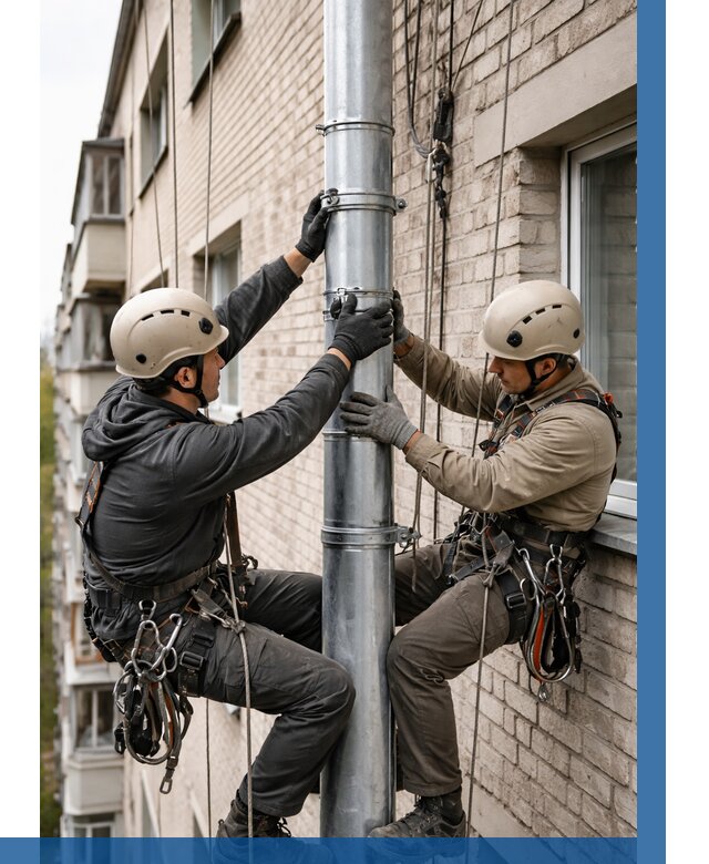 Замена водосточных труб в Дубне от 6636 р. | ВЫСОТНИК-Дбн