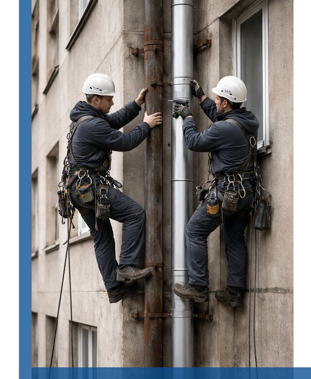 Замена водосточных труб в Дубне: монтаж и демонтаж под ключ