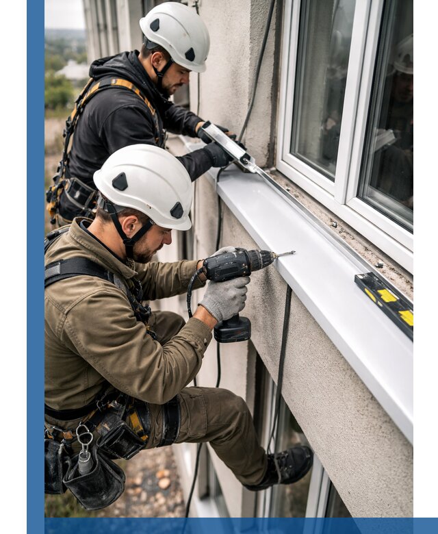Профессиональный монтаж оконных отливов и отведения воды в Дубне