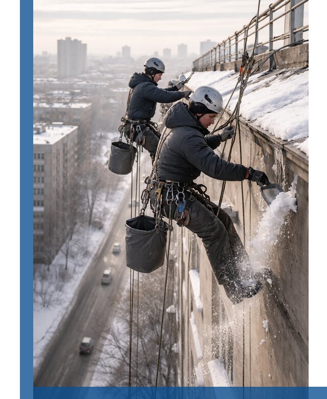 Очистка карнизов от снега в Дубне профессионально и безопасно