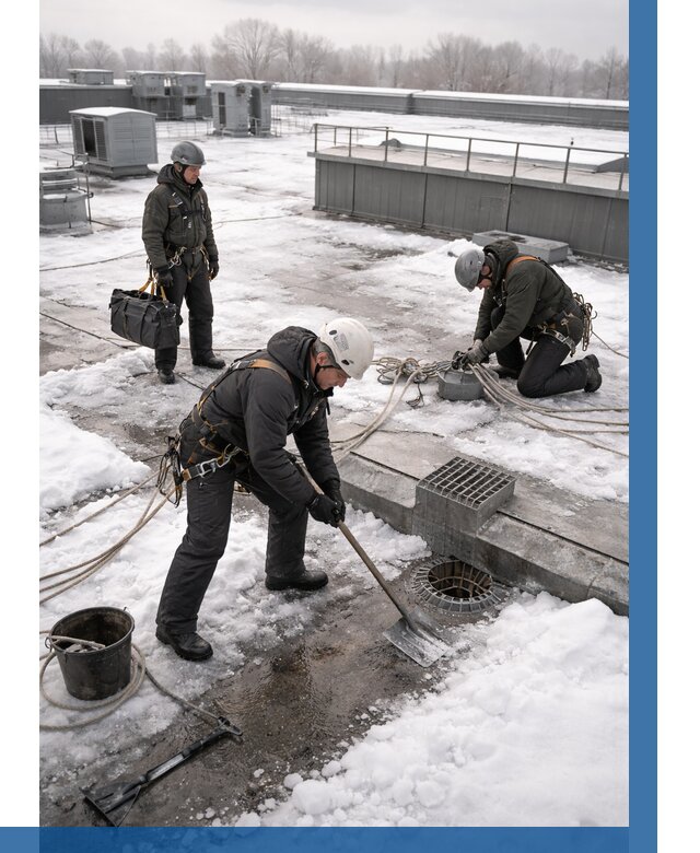 Абонентское обслуживание кровли зимой в Дубне от 8167 р. | ВЫСОТНИК-Дбн