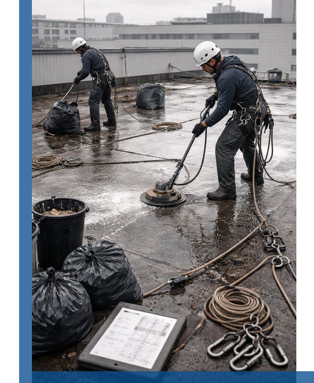 Плановая очистка кровли по графику в Дубне для безопасности