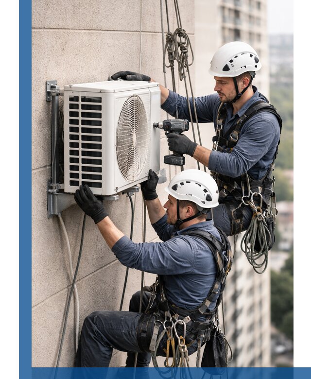 Монтаж внешнего блока кондиционера в Дубне установка и крепление