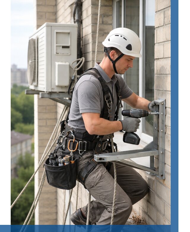 Установка кронштейнов кондиционера в Дубне от 3573 р. | ВЫСОТНИК-Дбн