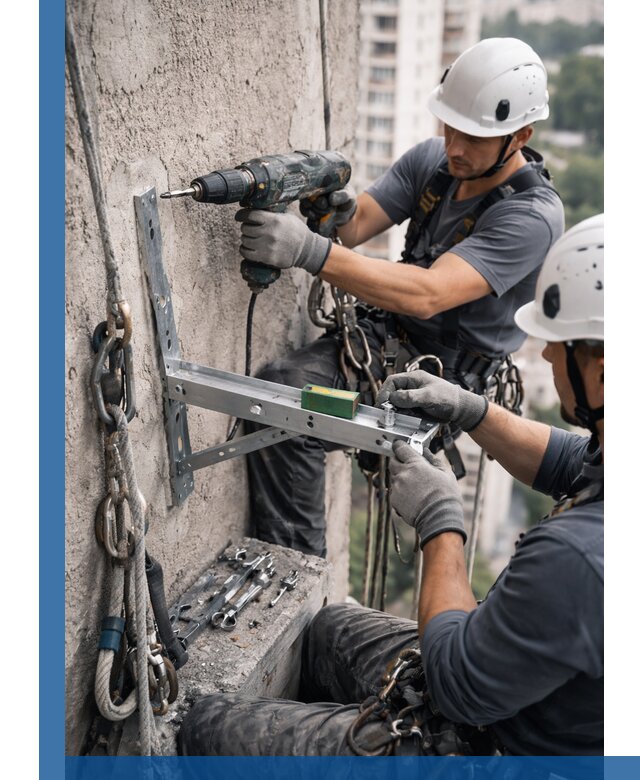 Установка кронштейнов кондиционера и крепежа в Дубне