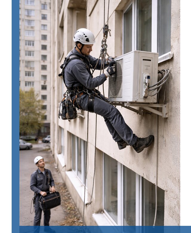 Демонтаж внешнего блока кондиционера в Дубне профессионально