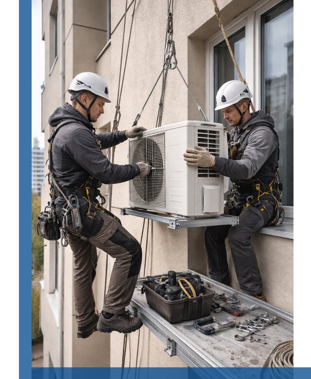 Перенос внешнего блока кондиционера в Дубне с монтажом и крепежом