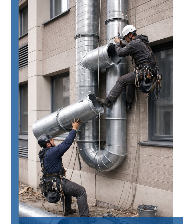 Монтаж фасадных воздуховодов в Дубне с герметизацией и крепежом
