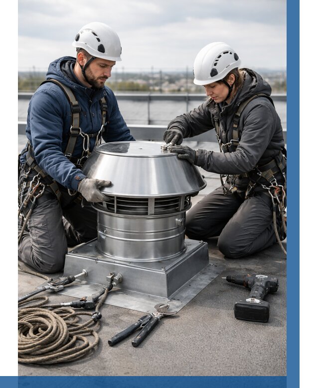 Установка дефлекторов на кровле в Дубне от 4594 р. | ВЫСОТНИК-Дбн