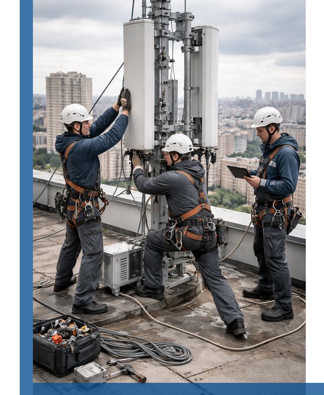 Монтаж антенн связи на крыше в Дубне с вводом в эксплуатацию